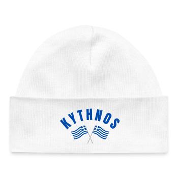 Drapeaux grecs de Kythnos - Bonnet bébé bio - blanc - Devant