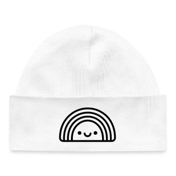 arc en ciel - Bonnet bébé bio - blanc - Devant