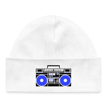 Ghetto blaster radio - Baby Organic Beanie - white - Front
