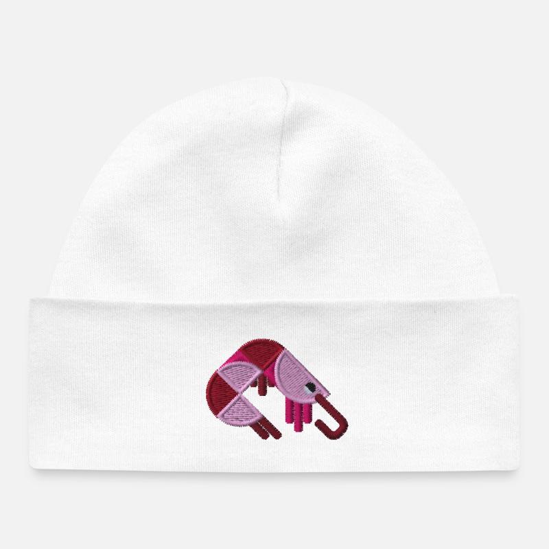 Crevettes brodées - Bonnet bébé bio - blanc