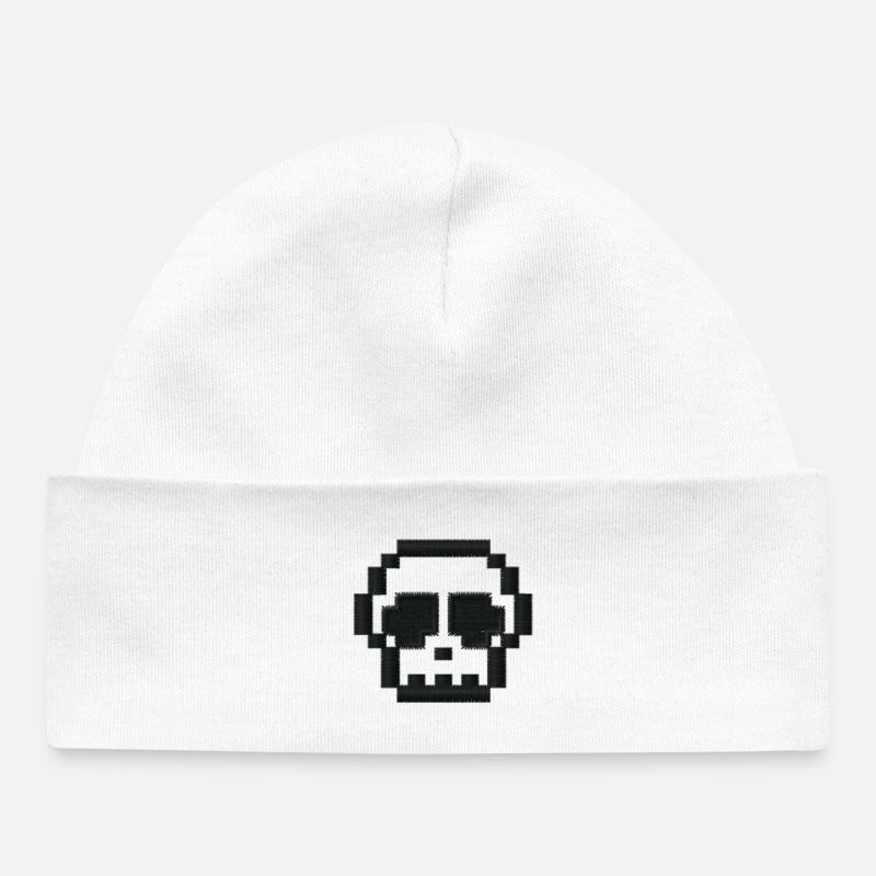 Crâne - Bonnet bébé bio - blanc