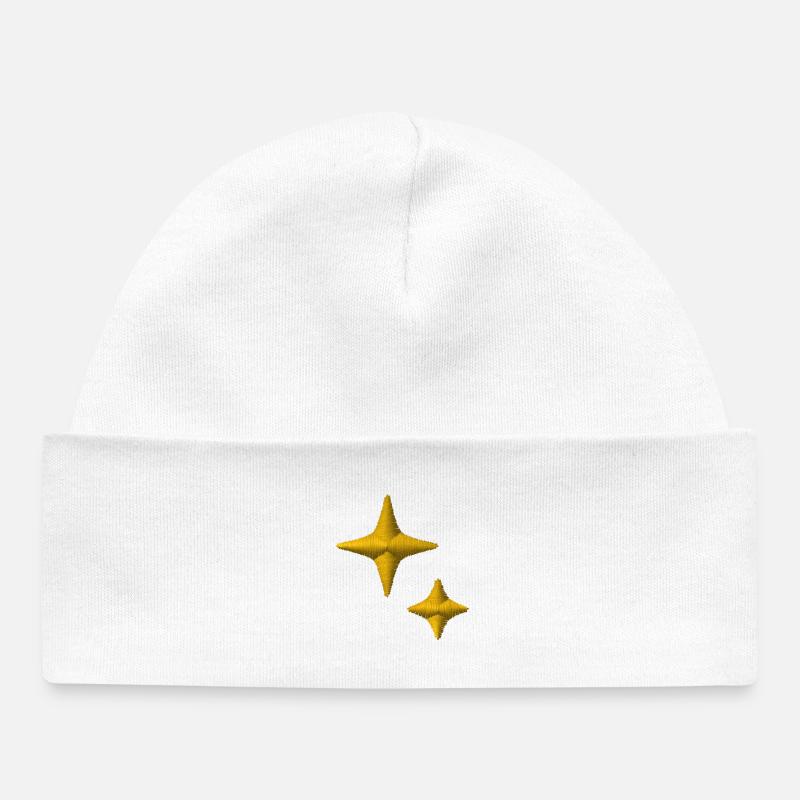 Étoiles brodées - Bonnet bébé bio - blanc