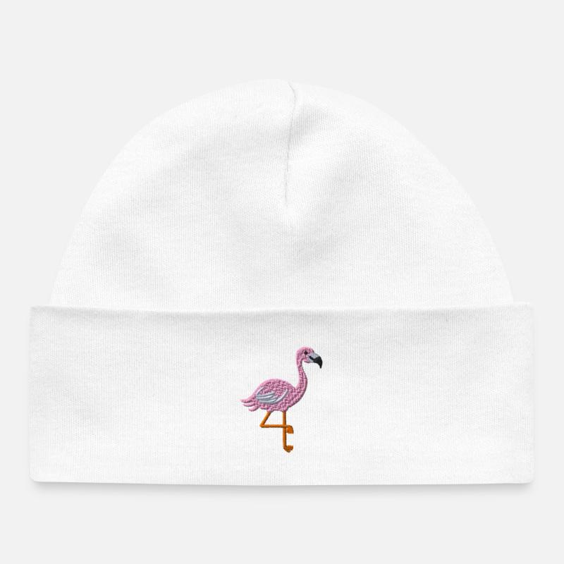 Flamant - Bonnet bébé bio - blanc