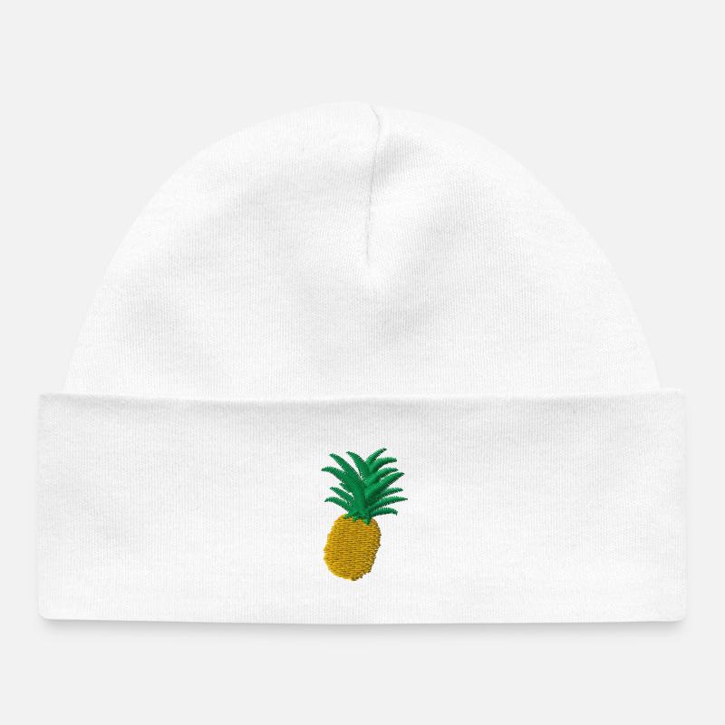 Pineapple - Baby Organic Beanie - white