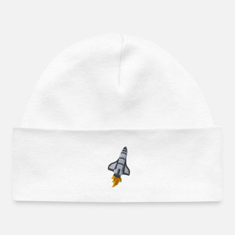 Space shuttle - Baby Organic Beanie - white