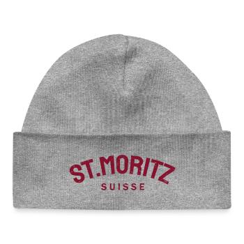St. Moritz - Suisse - Schweiz - Swiss - Baby Organic Mütze - Grau meliert - Vorne