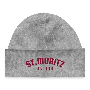 St. Moritz - Suisse - Schweiz - Swiss - Baby Organic Mütze - Grau meliert - Vorne