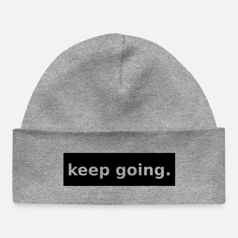 keep going - Baby Organic Beanie - heather grey