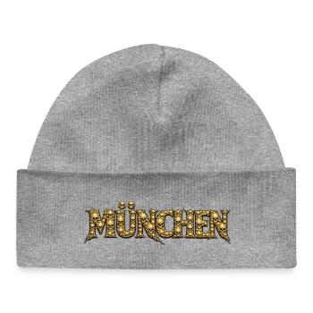 Munich Gothic Skull Logo - Baby Organic Beanie - heather grey - Front