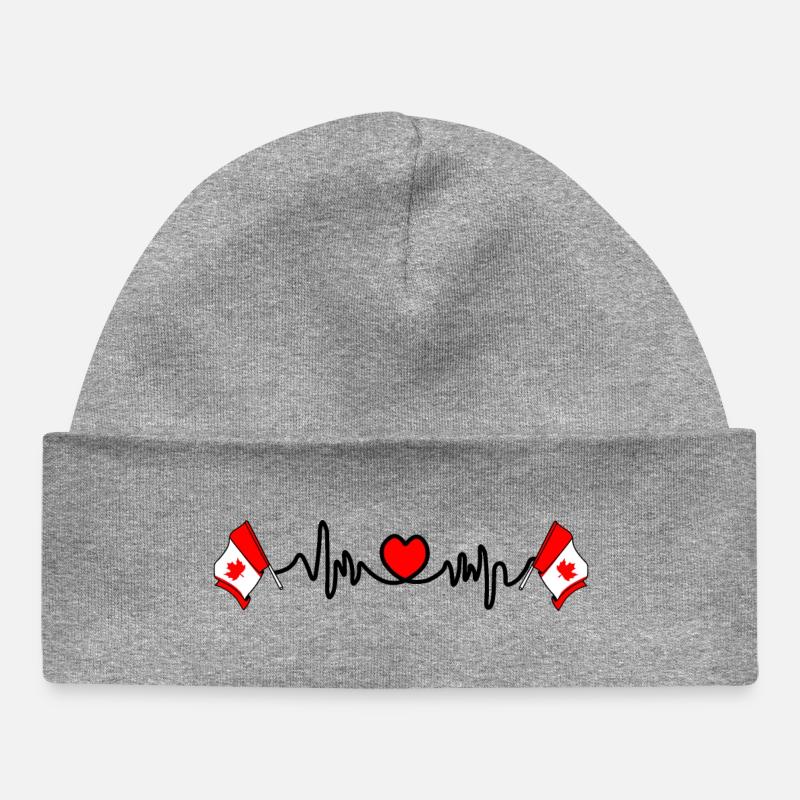 Cardio de fréquence cardiaque pour le Canada - Bonnet bébé bio - gris chiné