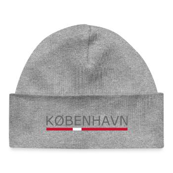 Kobenhavn - Copenhague - Kopenhague - Danemark Drapeau - Bonnet bébé bio - gris chiné - Devant