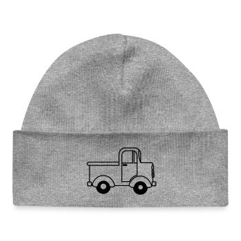 Joyeux camion transparent, voiture jouet - Bonnet bébé bio - gris chiné - Devant