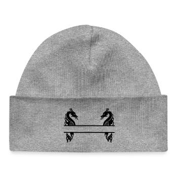 Viking Deux Dragons - Bonnet bébé bio - gris chiné - Devant
