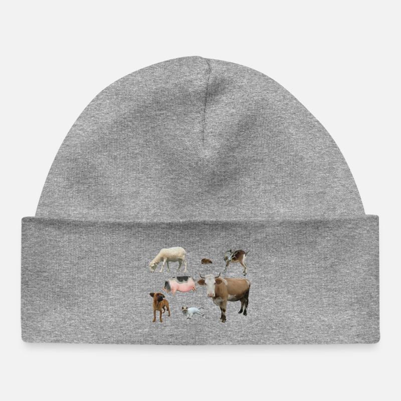 Ferme - Bonnet bébé bio - gris chiné