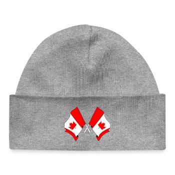 Drapeaux du Canada croisés - Bonnet bébé bio - gris chiné - Devant