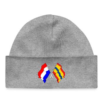 Drapeau des Pays-Bas, Overijssel croisé - Bonnet bébé bio - gris chiné - Devant