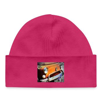 Rostiges Oldtimer Front Design - Baby Organic Mütze - hot Pink - Vorne
