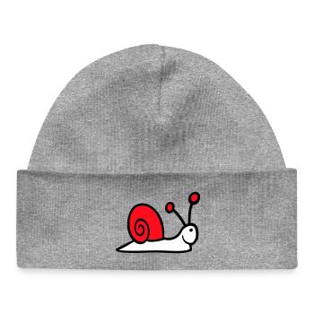 Snail Shell Cute Cute Happy Cool - Baby Organic Beanie - heather grey - Front