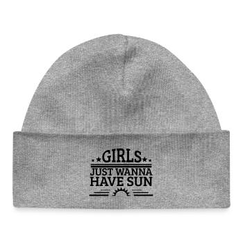 Les filles veulent juste avoir le soleil - Plage d’été - Bonnet bébé bio - gris chiné - Devant
