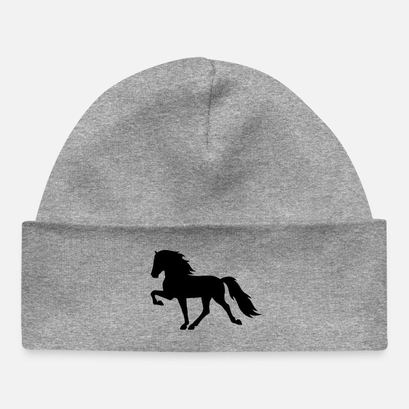 Tölter Cheval islandais - Bonnet bébé bio - gris chiné