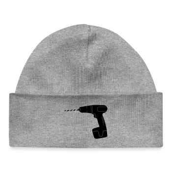 Logo de perceuse à outils - Bonnet bébé bio - gris chiné - Devant