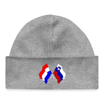 Drapeau des Pays-Bas, Slovénie - Bonnet bébé bio - gris chiné - Devant