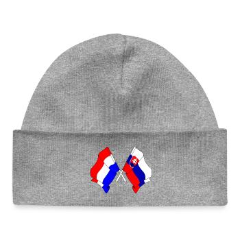Drapeau des Pays-Bas, Slovaquie - Bonnet bébé bio - gris chiné - Devant