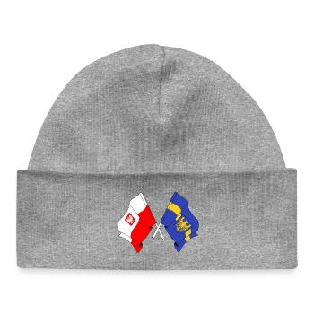 Drapeau Pologne Silésie - Bonnet bébé bio - gris chiné - Devant