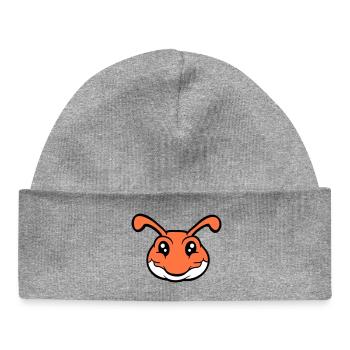 caterpillar smiles sweet cute worm friendly comic - Baby Organic Beanie - heather grey - Front