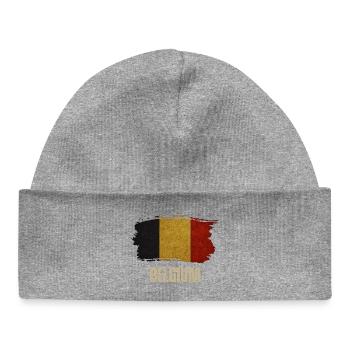 Grunge flag of Belgium, Belgian pride - Baby Organic Beanie - heather grey - Front
