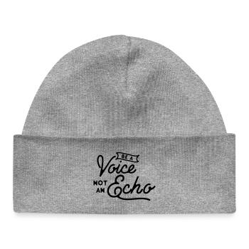 Be a Voice Not an Echo - Leadership Integrity - Baby Organic Beanie - heather grey - Front