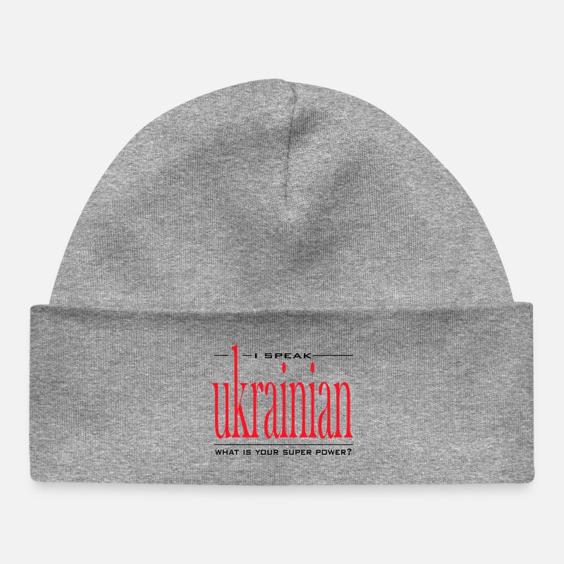 Superpuissance ukrainienne - Bonnet bébé bio - gris chiné