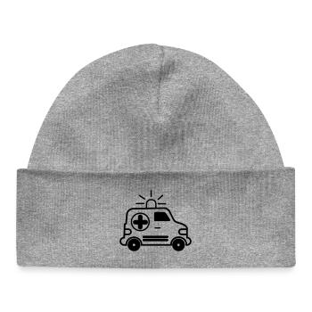 Ambulance Hospital car - Baby Organic Beanie - heather grey - Front