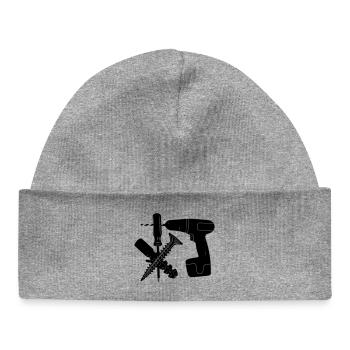 Screw and plug drill - Baby Organic Beanie - heather grey - Front