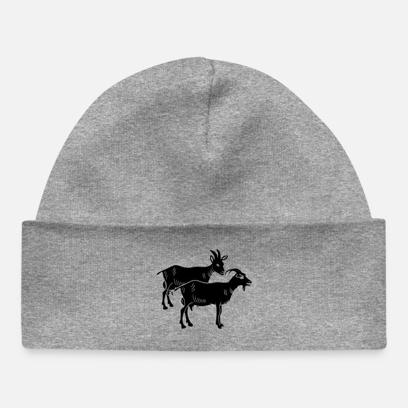 Image de deux ombres de chèvre - Bonnet bébé bio - gris chiné