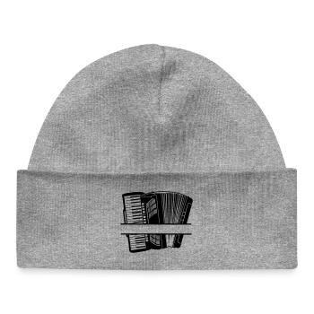 Accordion with space left free in the middle - Baby Organic Beanie - heather grey - Front