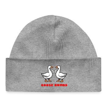 Goose Bumbs – Funny Goose Fist Bump - Baby Organic Beanie - heather grey - Front