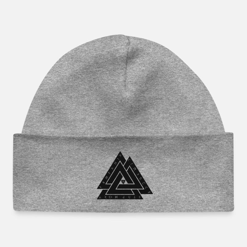 Valknut symbole viking - Bonnet bébé bio - gris chiné