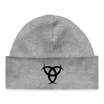 Odins horns symbol - Baby Organic Beanie - heather grey - Front