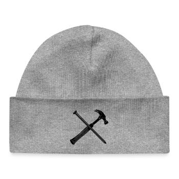Hammer and nail - Baby Organic Beanie - heather grey - Front