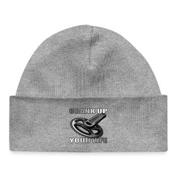 Crank Up Your Life design for bike lovers - Baby Organic Beanie - heather grey - Front