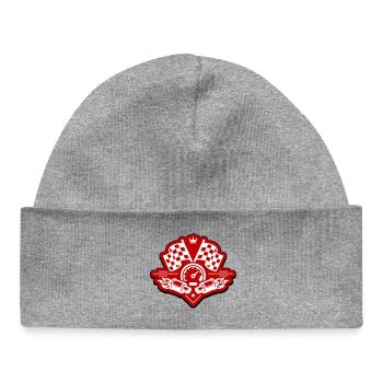 Racing racing flag exhaust speedometer - Baby Organic Beanie - heather grey - Front