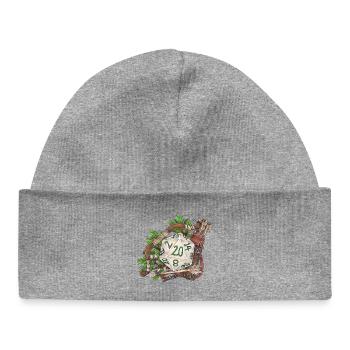 Ranger cadeau de dés D20 sur table RPG - Bonnet bébé bio - gris chiné - Devant