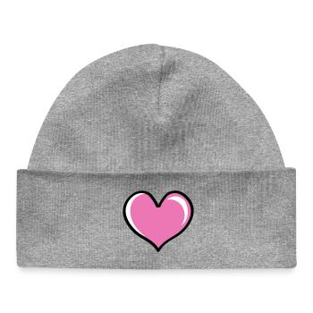 Amour du cœur - Bonnet bébé bio - gris chiné - Devant
