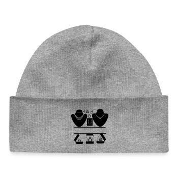 Logo de bijoutier avec bagues, diamants - Bonnet bébé bio - gris chiné - Devant