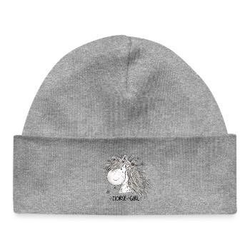 Horse Girl Horse Girl Horses Cartoon - Baby Organic Beanie - heather grey - Front
