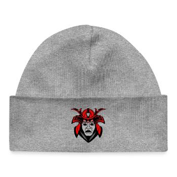 Visage de samouraï lugubre avec casque - Bonnet bébé bio - gris chiné - Devant