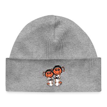 2 gamer caterpillar nerd gaming controller console game - Baby Organic Beanie - heather grey - Front
