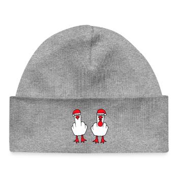 2 Seagulls Finger Insult Équipe de Noël - Bonnet bébé bio - gris chiné - Devant