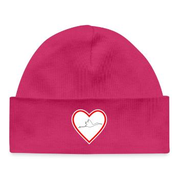 Herz Klapperstorch - Baby Organic Mütze - hot Pink - Vorne